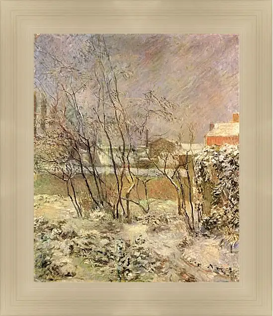 Картина в раме - Garden in Snow. Поль Гоген