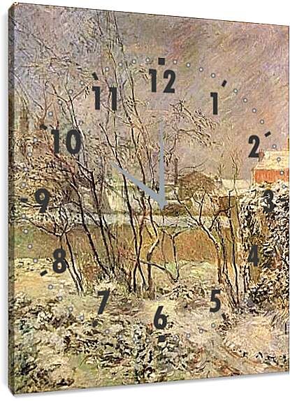 Часы картина - Garden in Snow. Поль Гоген