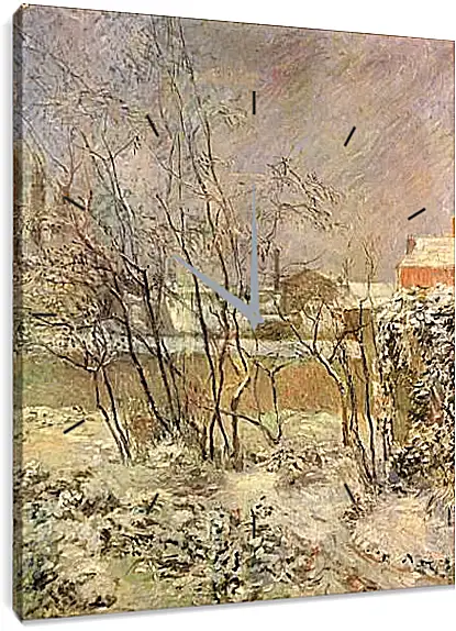 Часы картина - Garden in Snow. Поль Гоген