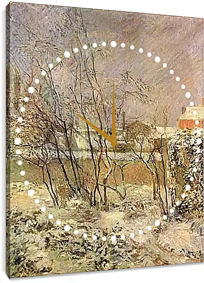 Часы картина - Garden in Snow. Поль Гоген