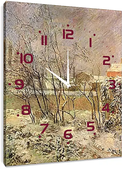 Часы картина - Garden in Snow. Поль Гоген