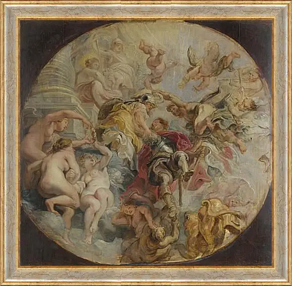 Картина в раме - The Apotheosis of the Duke of Buckingham. Питер Пауль Рубенс