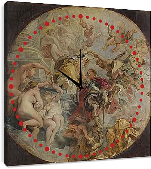 Часы картина - The Apotheosis of the Duke of Buckingham. Питер Пауль Рубенс