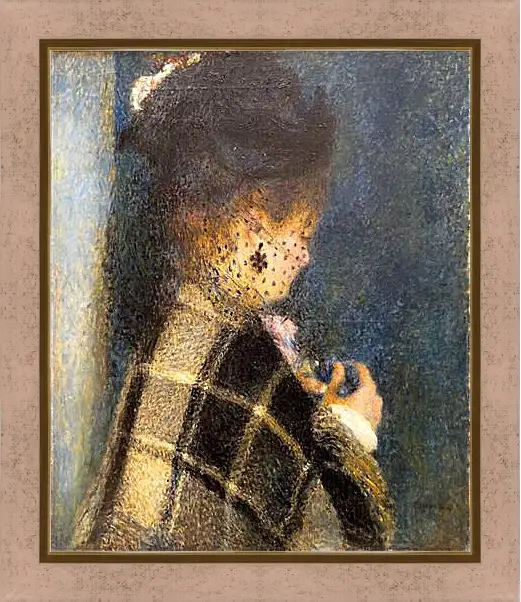 Картина в раме - Young Woman with a Veil. Пьер Огюст Ренуар