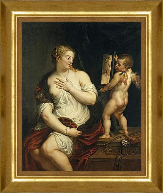 Картина в раме - Венера и Амур. Питер Пауль Рубенс