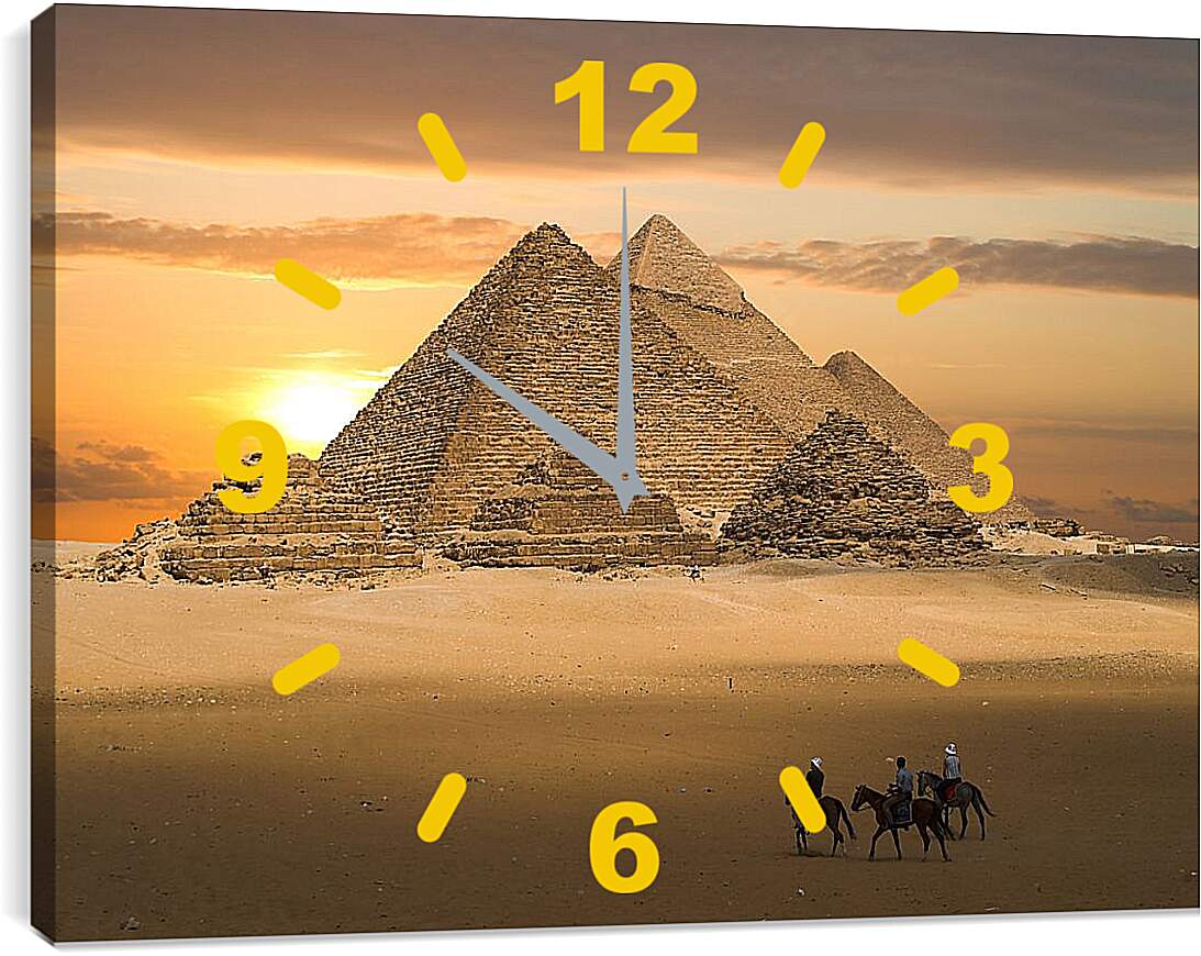 Часы картина - Пирамиды на закате