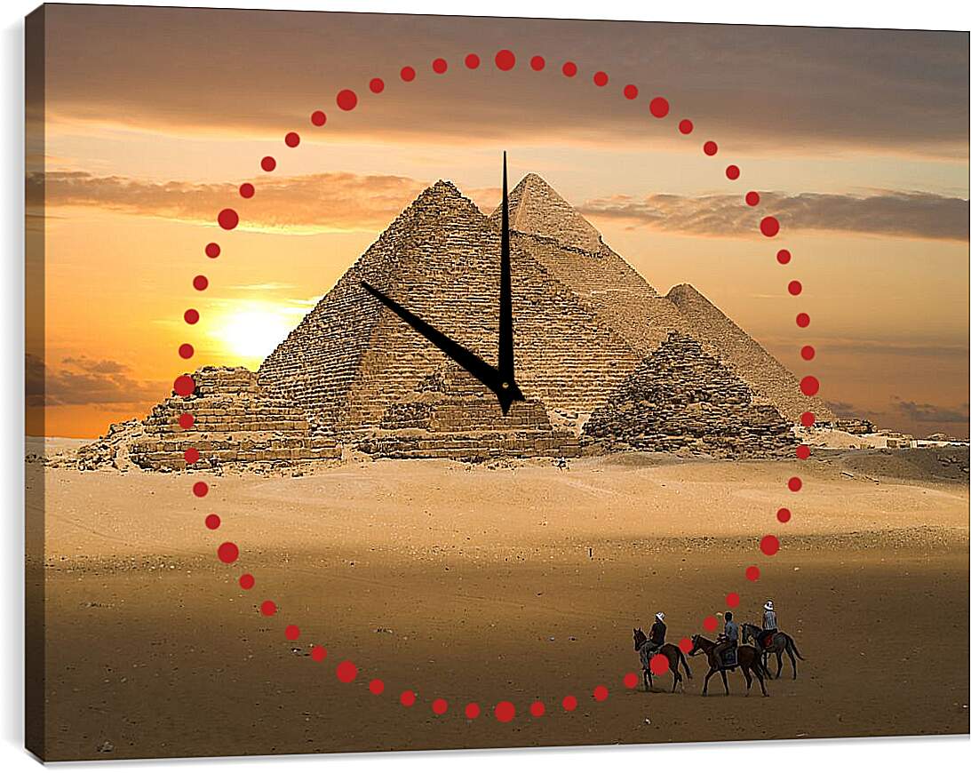 Часы картина - Пирамиды на закате