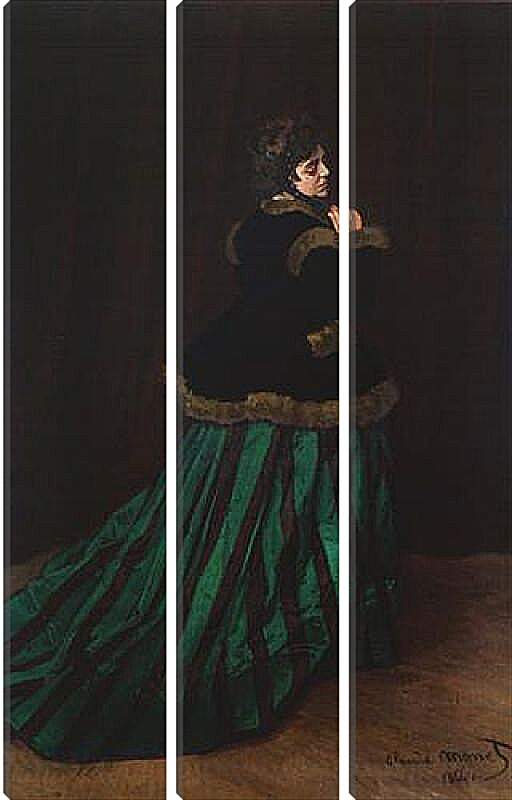Модульная картина - The Woman in the Green Dress. Клод Моне