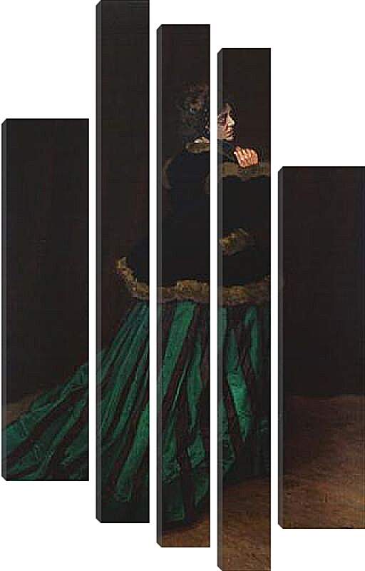 Модульная картина - The Woman in the Green Dress. Клод Моне