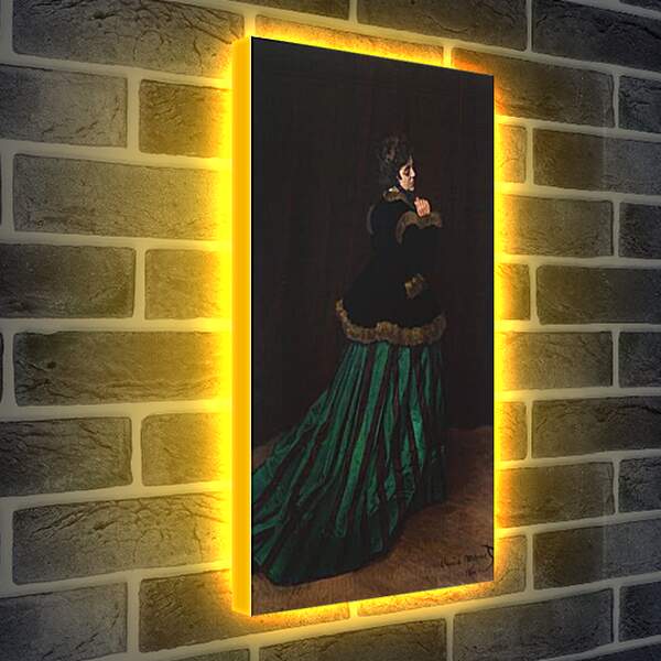 Лайтбокс световая панель - The Woman in the Green Dress. Клод Моне