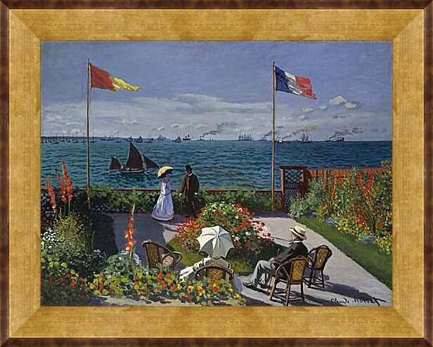 Картина в раме - Garden at Sainte-Adresse (1867). Клод Моне