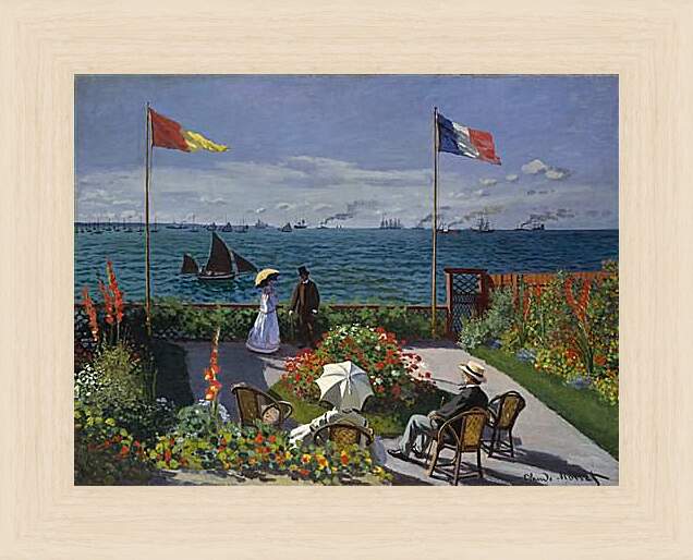 Картина в раме - Garden at Sainte-Adresse (1867). Клод Моне