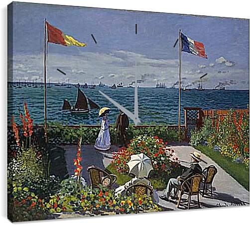 Часы картина - Garden at Sainte-Adresse (1867). Клод Моне