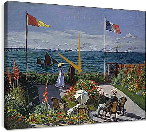 Часы картина - Garden at Sainte-Adresse (1867). Клод Моне