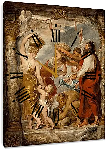 Часы картина - Modello for  The Israelites Gathering Manna in the Desert. Питер Пауль Рубенс