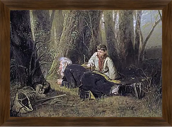 Картина в раме - Птицелов. Перов Василий