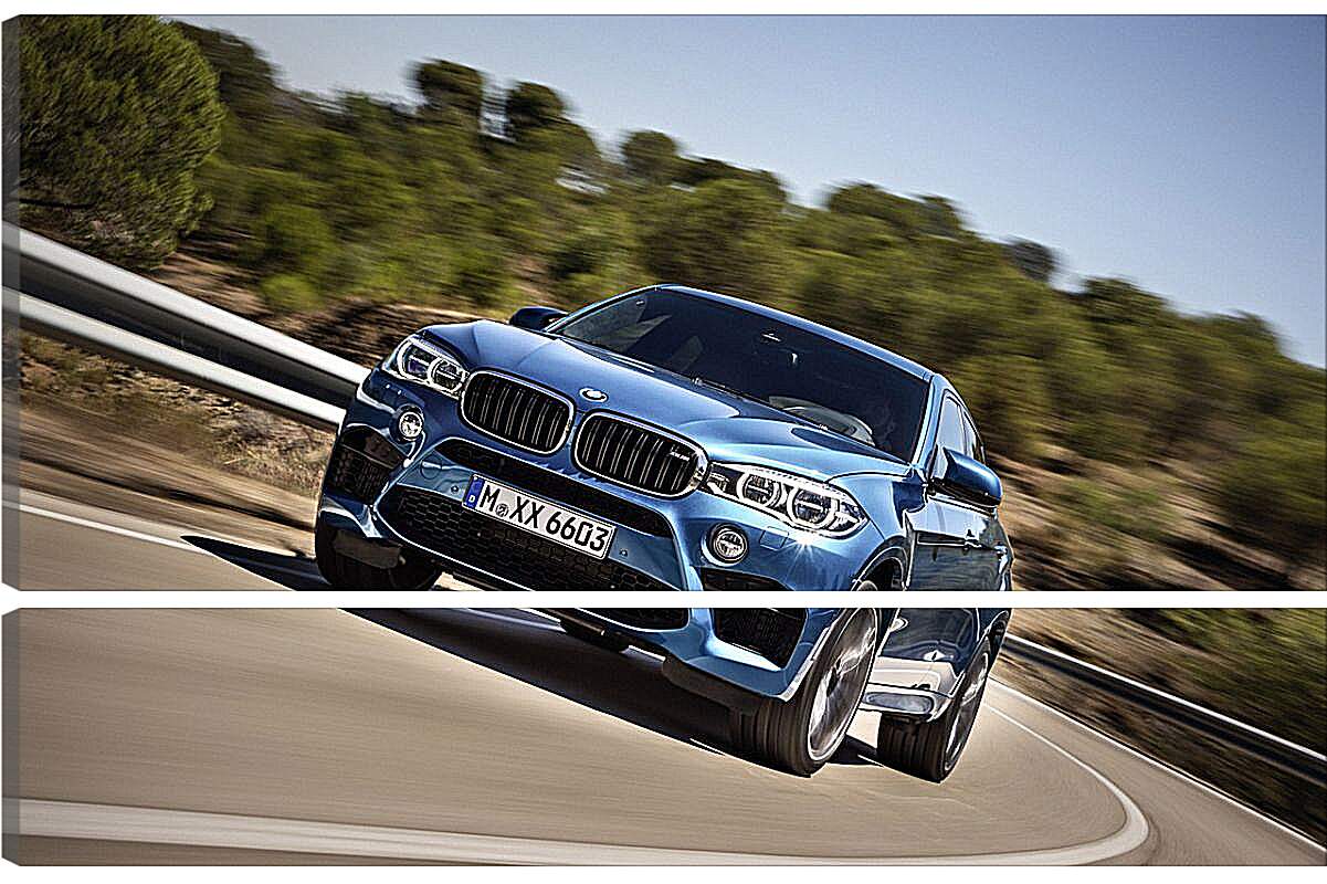 Модульная картина - Синяя BMW В движении