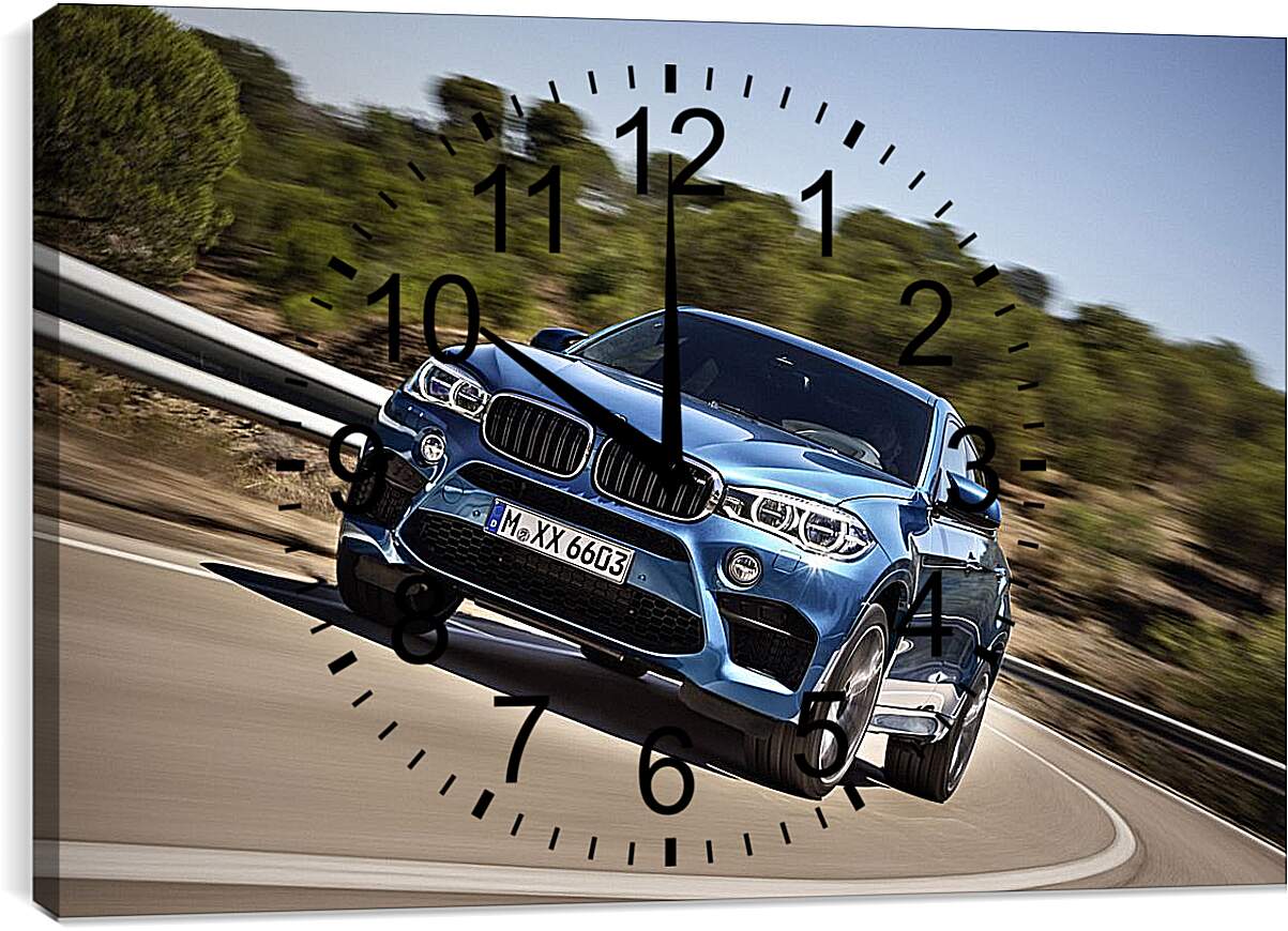 Часы картина - Синяя BMW В движении