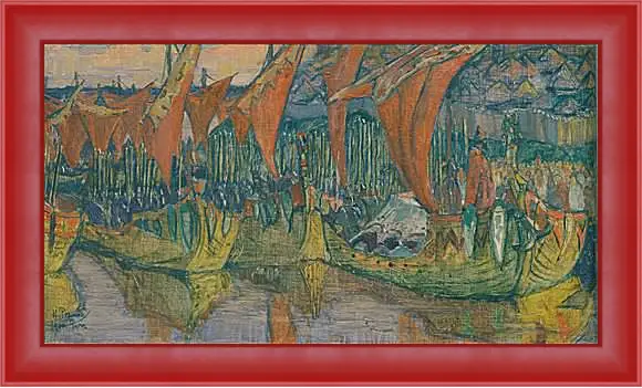 Картина в раме - Красные паруса. Рерих Николай