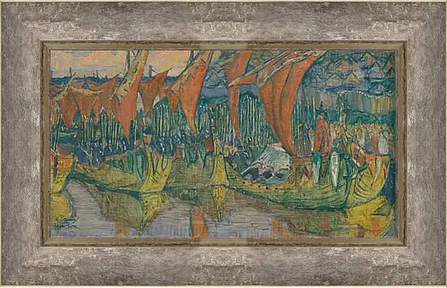 Картина в раме - Красные паруса. Рерих Николай