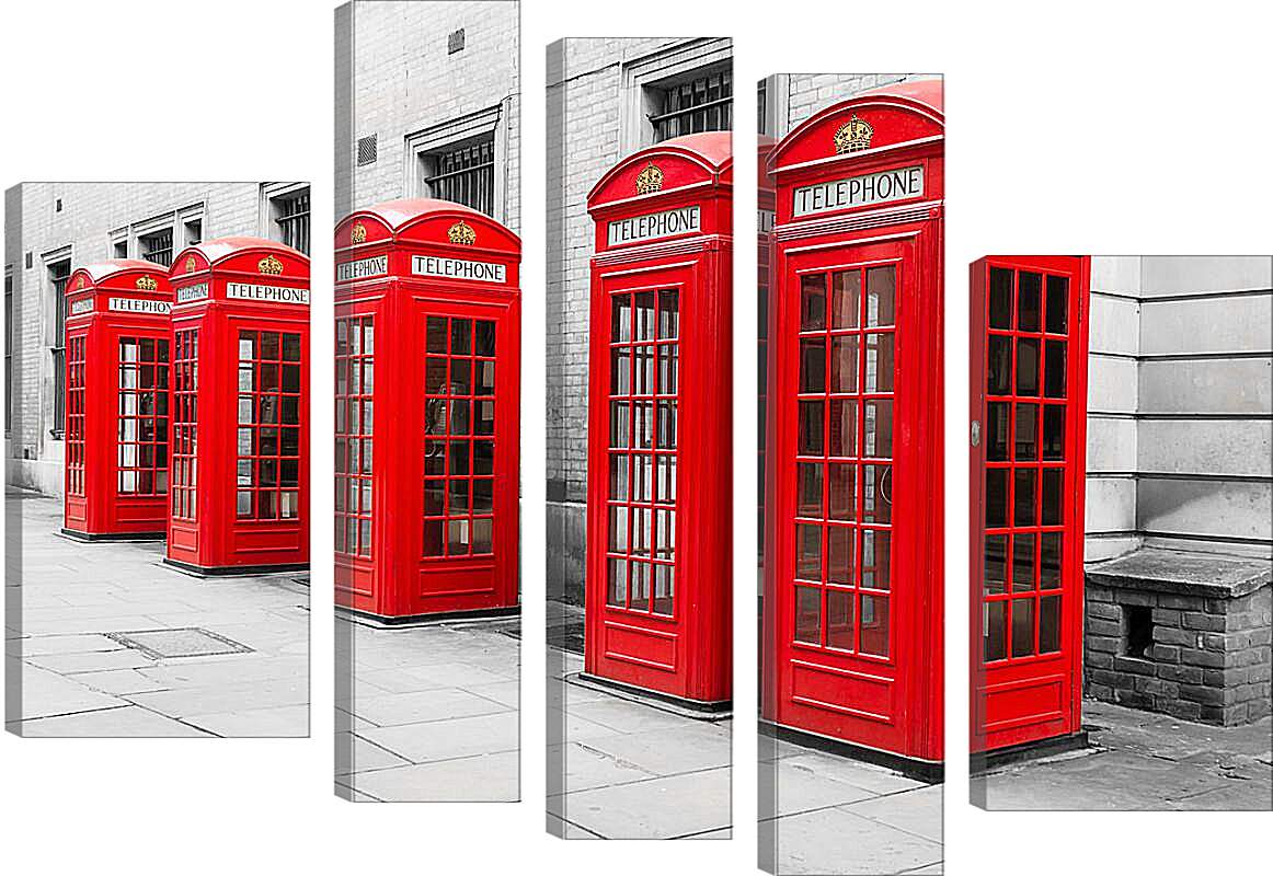 Модульная картина - Телефоны Лондона