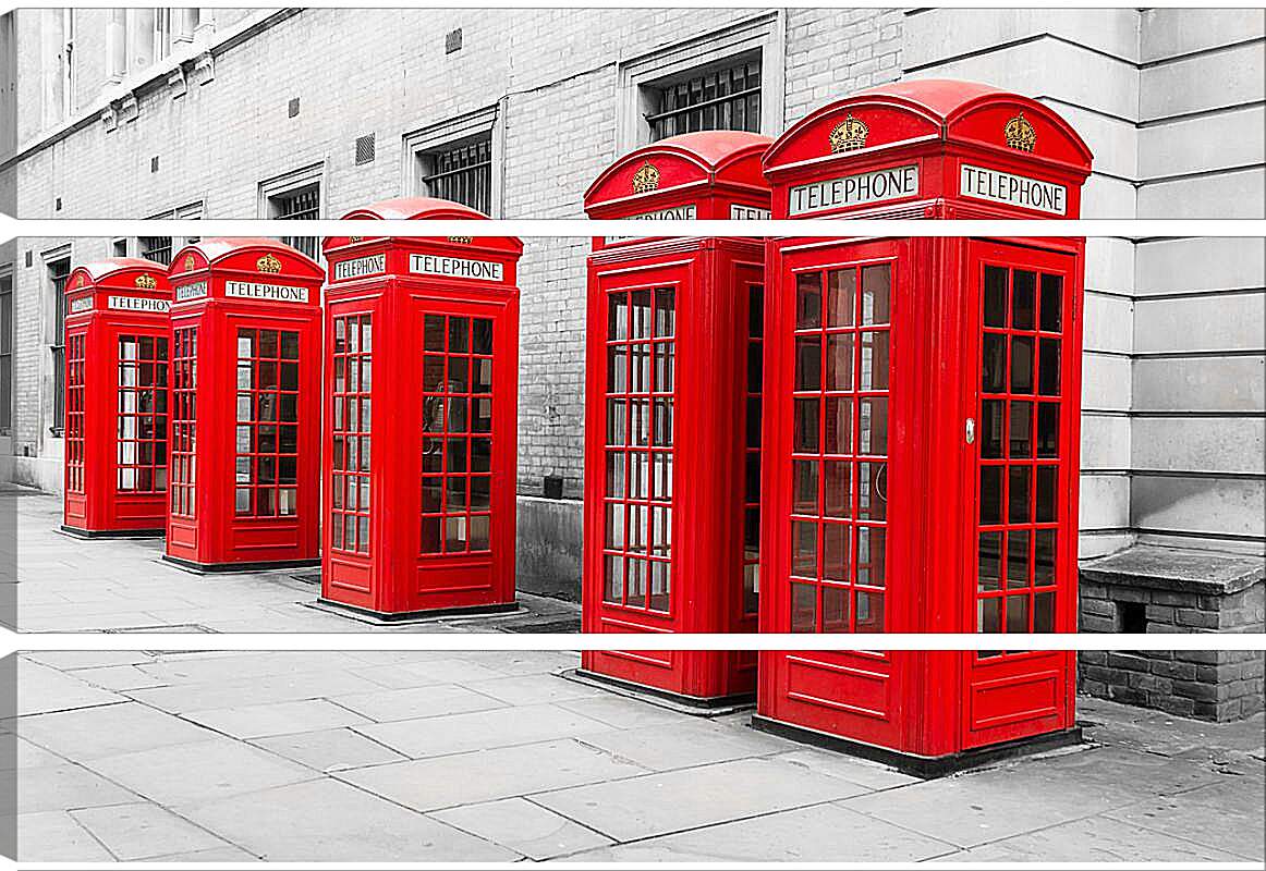 Модульная картина - Телефоны Лондона