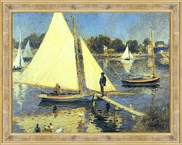 Картина в раме - Sailboats at Argenteuil. Пьер Огюст Ренуар