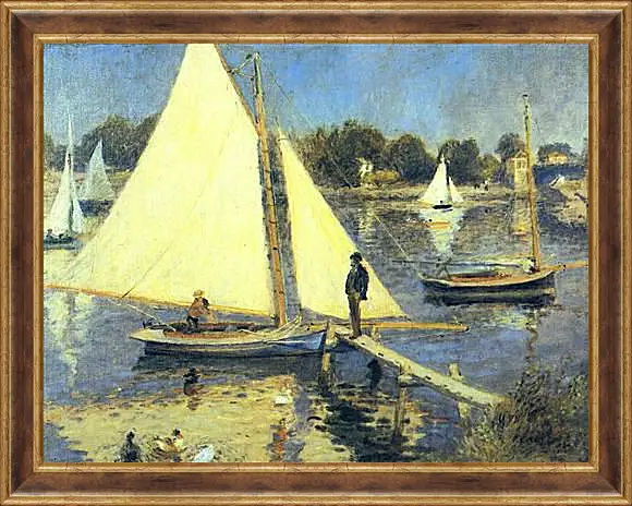 Картина в раме - Sailboats at Argenteuil. Пьер Огюст Ренуар