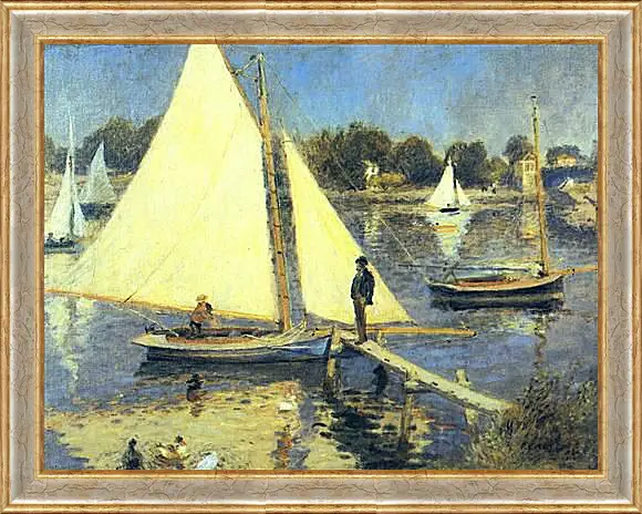 Картина в раме - Sailboats at Argenteuil. Пьер Огюст Ренуар