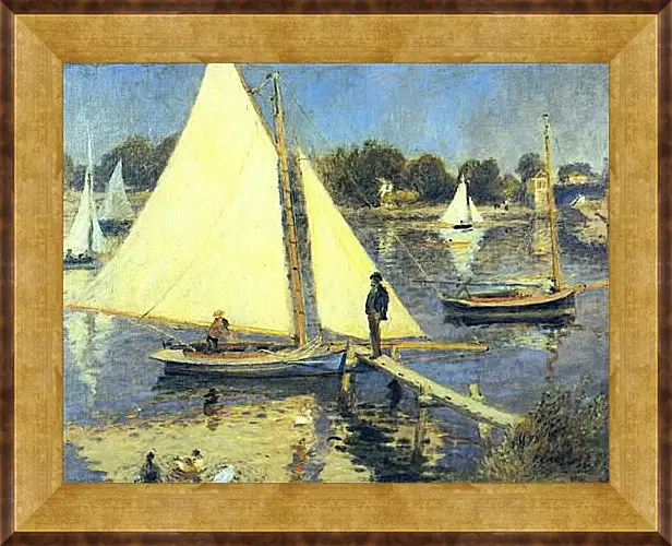 Картина в раме - Sailboats at Argenteuil. Пьер Огюст Ренуар