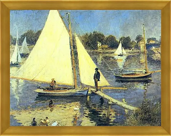 Картина в раме - Sailboats at Argenteuil. Пьер Огюст Ренуар