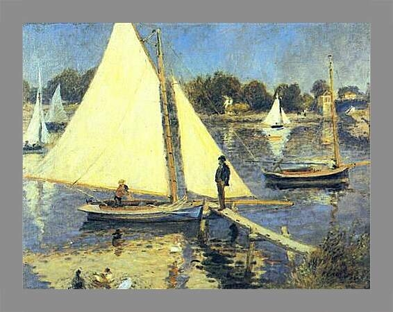 Картина в раме - Sailboats at Argenteuil. Пьер Огюст Ренуар