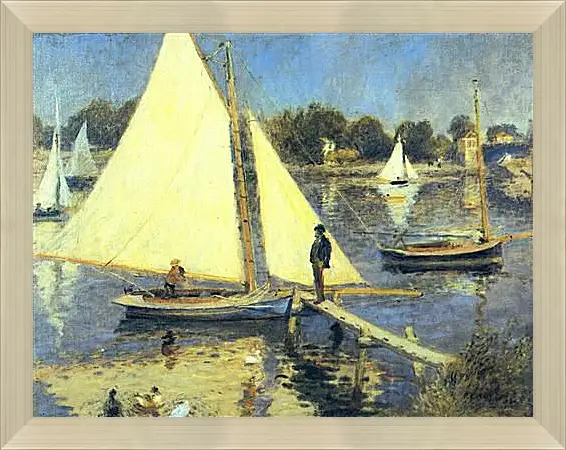 Картина в раме - Sailboats at Argenteuil. Пьер Огюст Ренуар