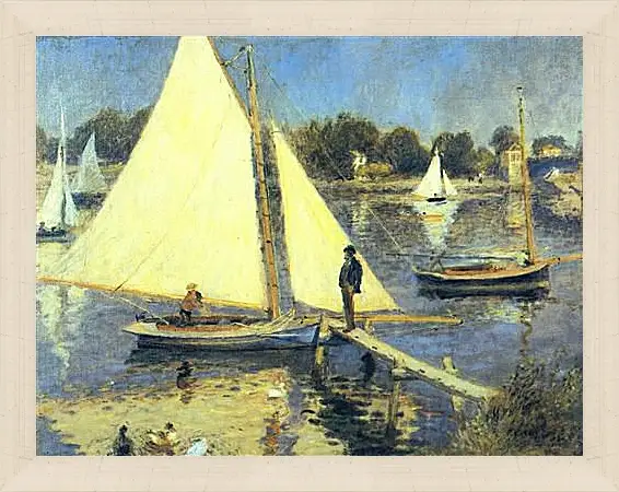 Картина в раме - Sailboats at Argenteuil. Пьер Огюст Ренуар