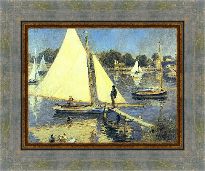 Картина в раме - Sailboats at Argenteuil. Пьер Огюст Ренуар