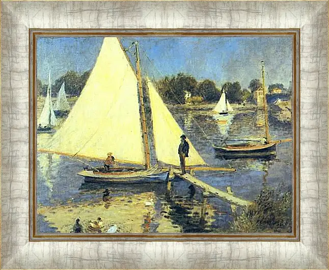 Картина в раме - Sailboats at Argenteuil. Пьер Огюст Ренуар