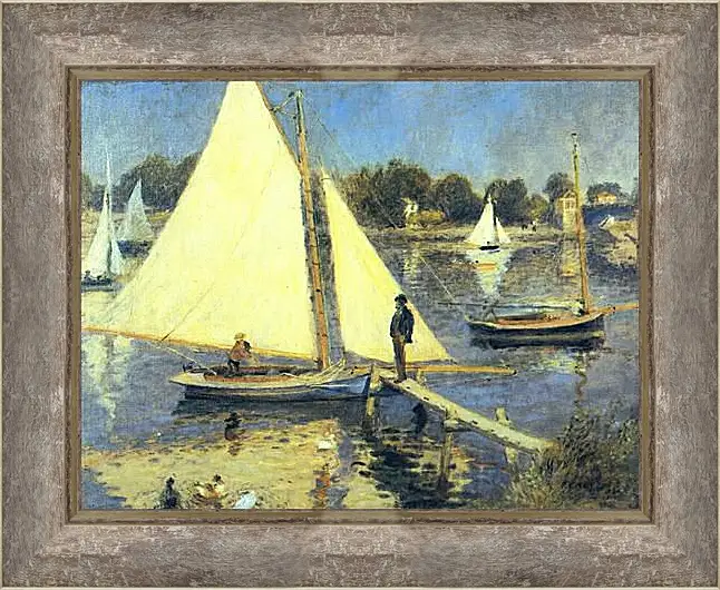 Картина в раме - Sailboats at Argenteuil. Пьер Огюст Ренуар