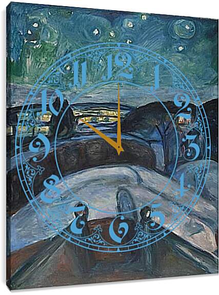 Часы картина - Starry Night. Эдвард Мунк