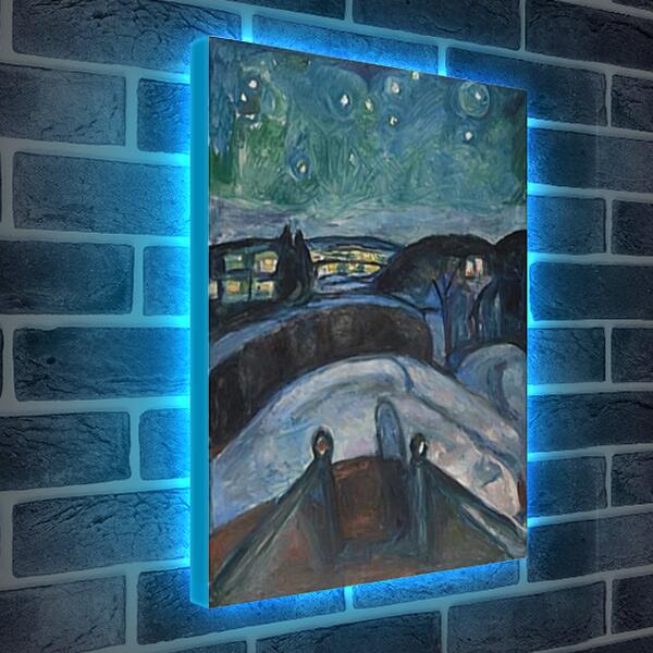 Лайтбокс световая панель - Starry Night. Эдвард Мунк