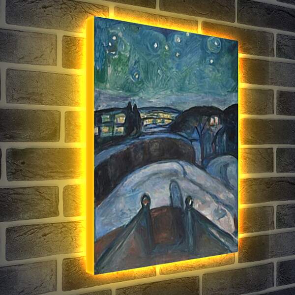 Лайтбокс световая панель - Starry Night. Эдвард Мунк