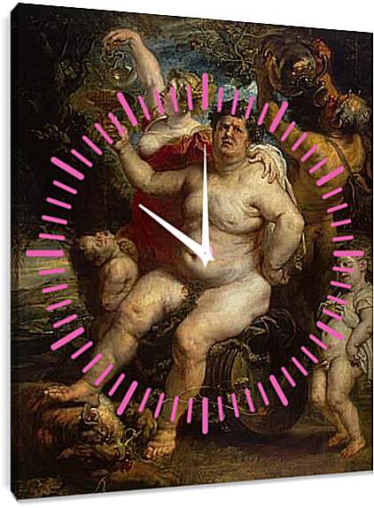 Часы картина - Bacchus. Питер Пауль Рубенс