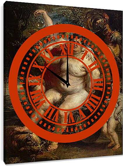 Часы картина - Bacchus. Питер Пауль Рубенс