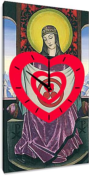 Часы картина - Мадонна орифламма. Рерих Николай