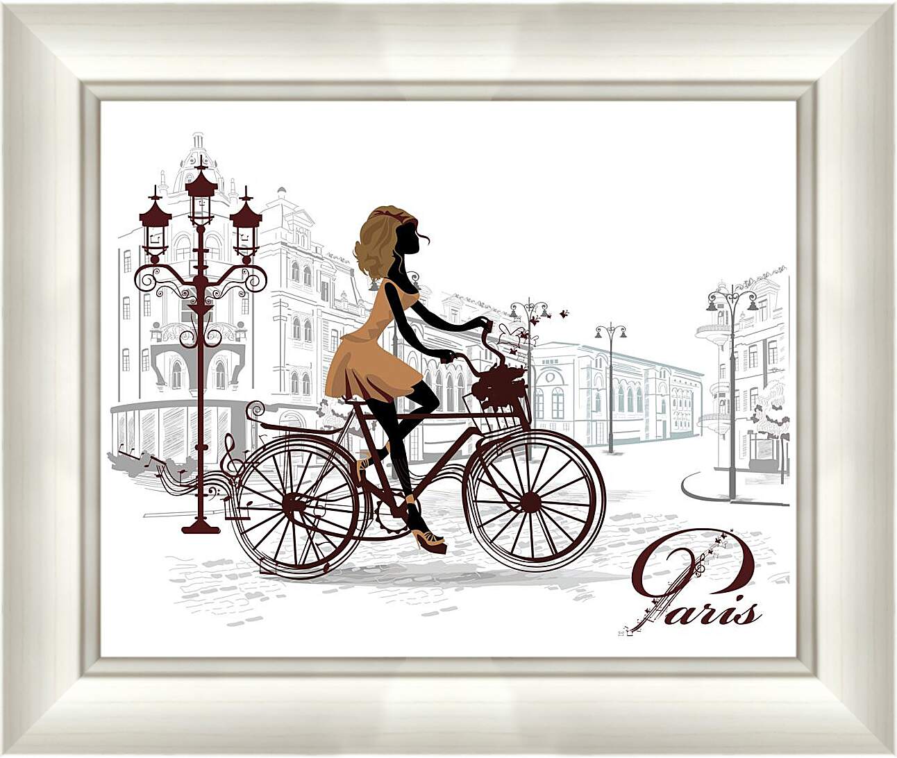 Картина в раме - Велосипедистка Парижа