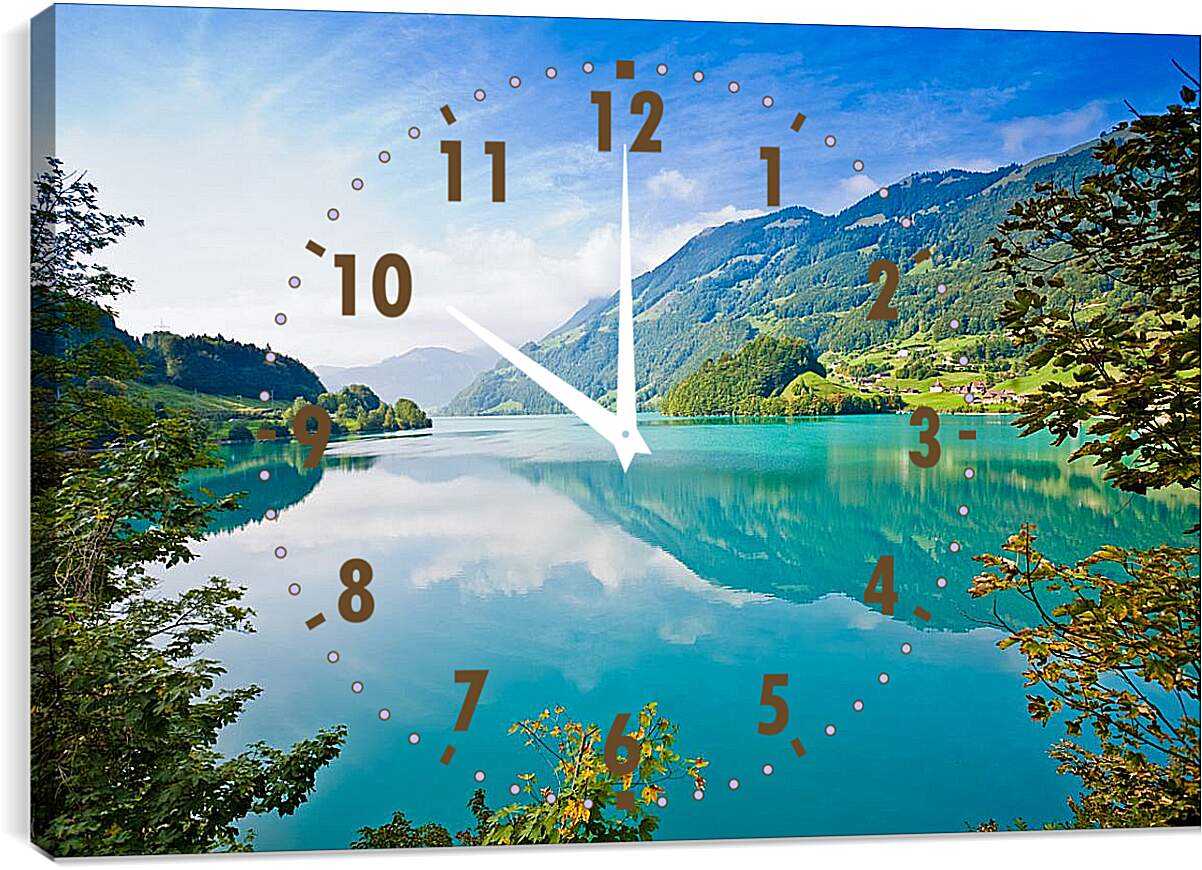 Часы картина - Горное озеро