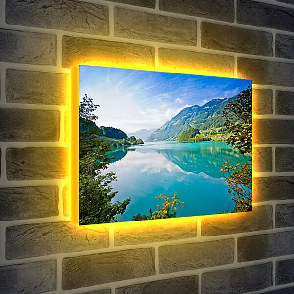 Лайтбокс световая панель - Горное озеро