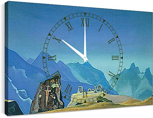Часы картина - Меч Гесэр-хана. Рерих Николай