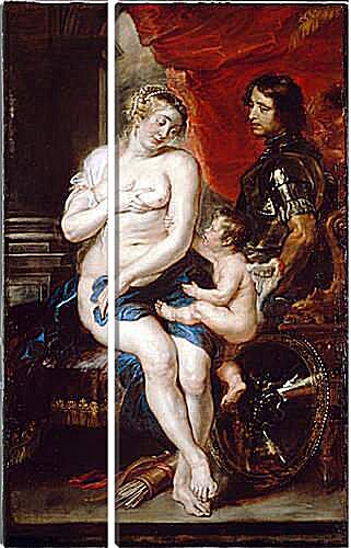 Модульная картина - Venus Mars and Cupid. Питер Пауль Рубенс