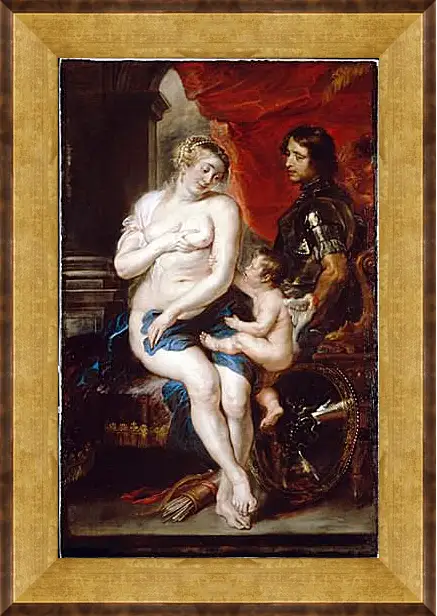 Картина в раме - Venus Mars and Cupid. Питер Пауль Рубенс