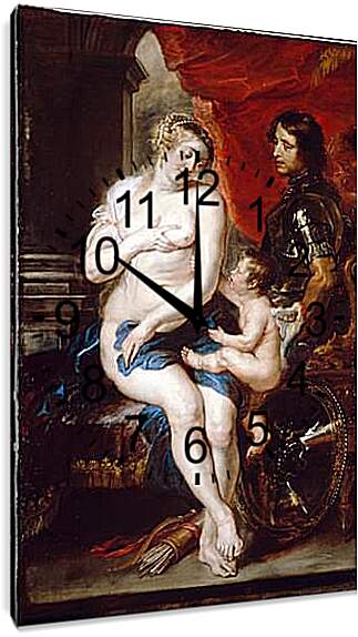 Часы картина - Venus Mars and Cupid. Питер Пауль Рубенс